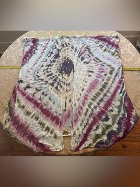 STARWHISPER Tie-Dye Shawl / Cover-up in Cream, Plum, Tan, Olive and Black